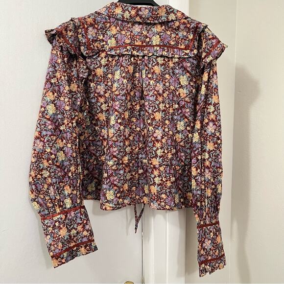 Free People Daybreak Printed Blouse Size Small - Picture 6 of 9